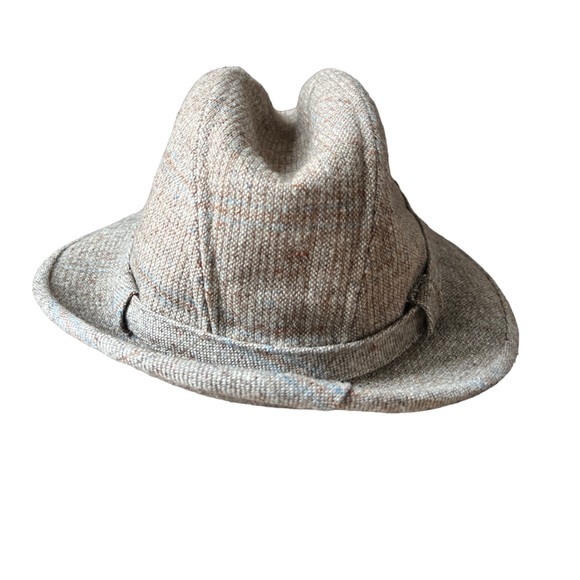 Vintage Men’s Tan Tweed Kanyon Road Fedora Hat, Size Large - Picture 3 of 6